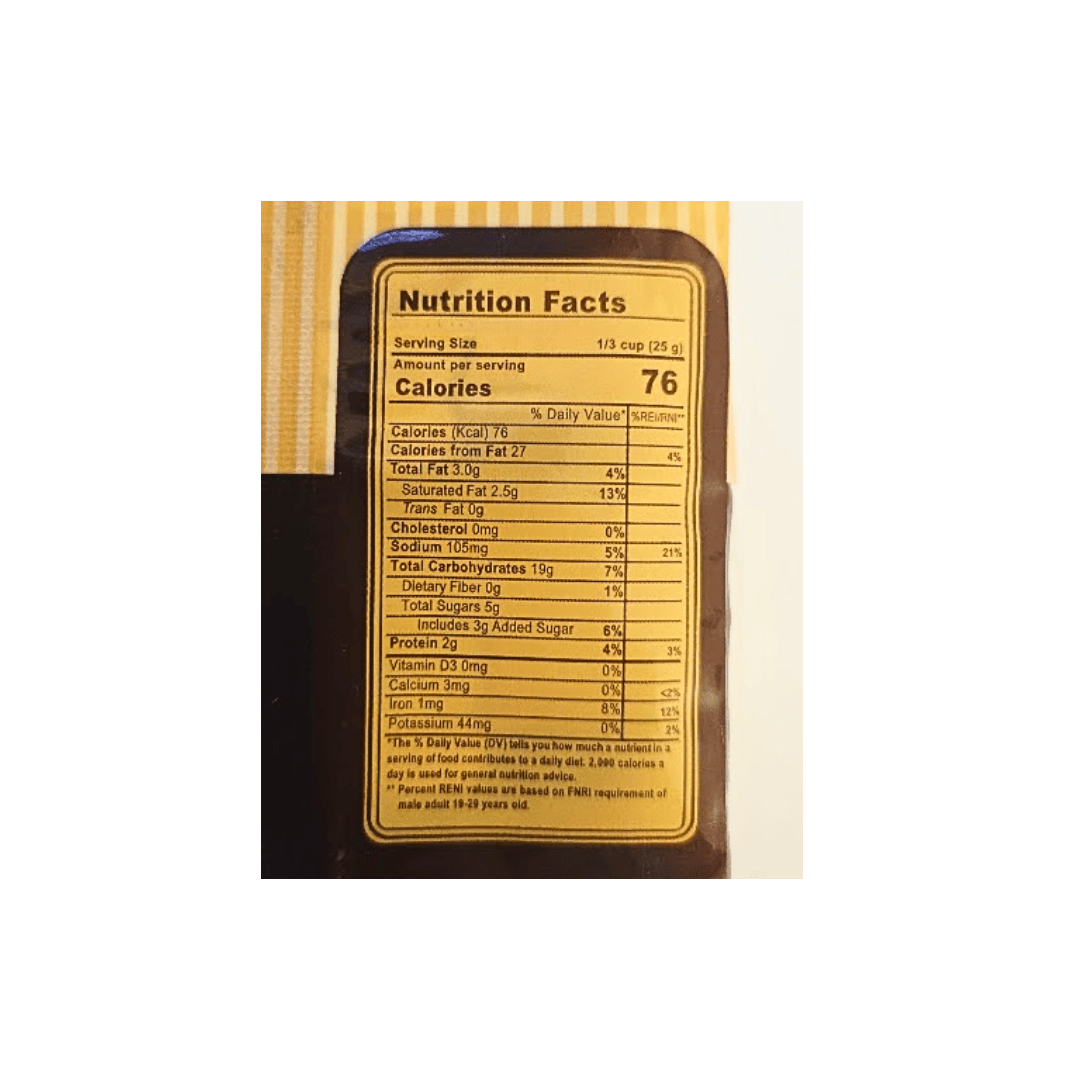 Jacobina square biscuits nutrition facts
